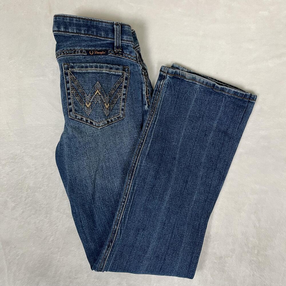 Wrangler Shiloh Ultimate Riding Jeans Womens 7 Blue Medium Wash Bootcut Denim